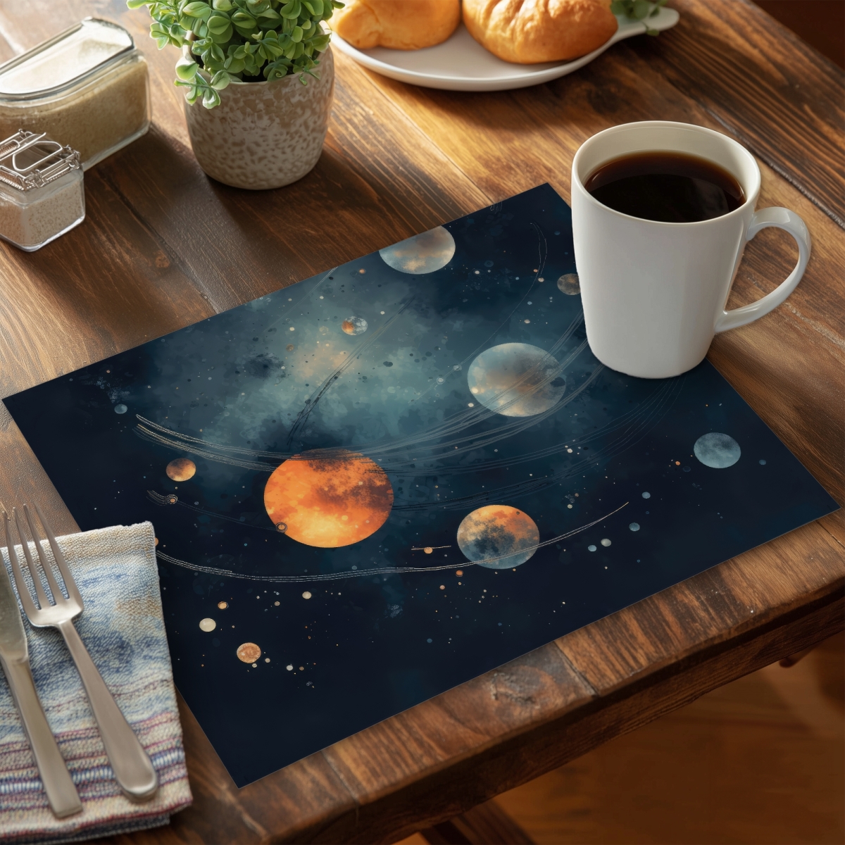 Picture of MWW CPPM1418YLE8MW 14 x 18 in. Deep Exploration - Orange Polyester Placemat for Home Decor