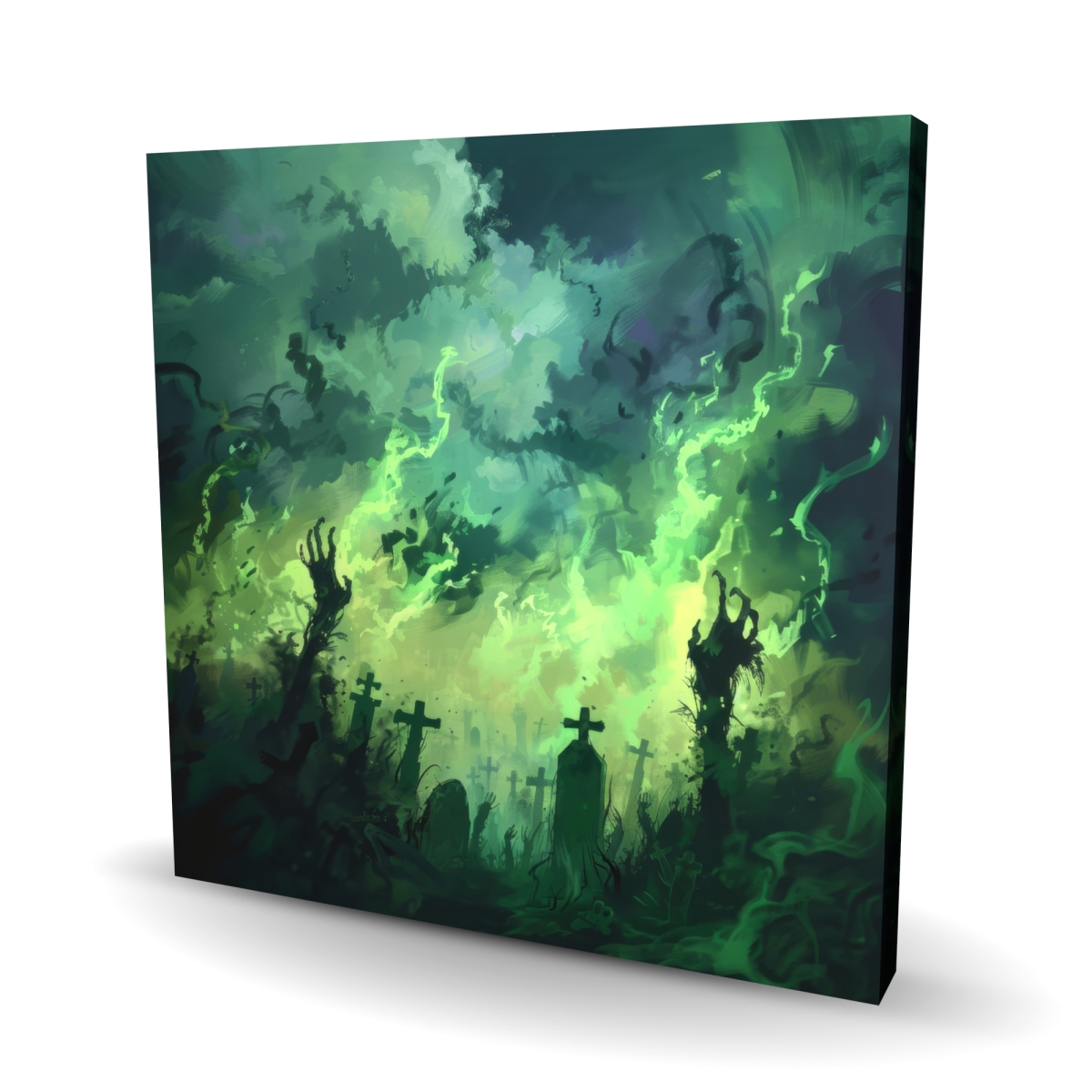 C1RC242433BDIT 24 x 24 in. Reaching Hell - Black Canvas Wall Art for Home Decor - Unique Design