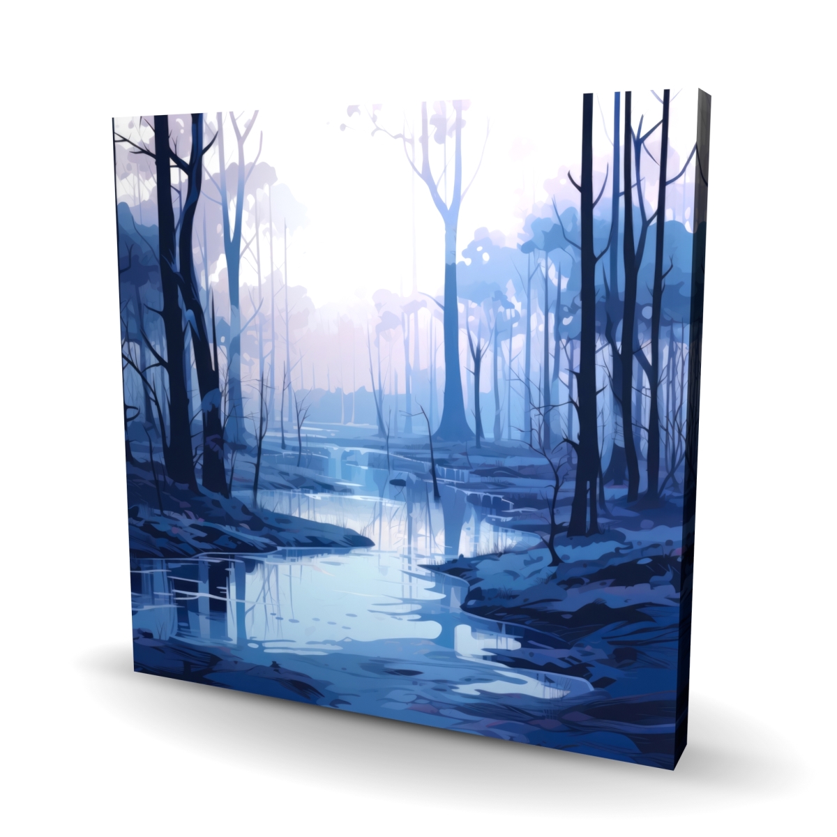 C1RC2424YBILO9 24 x 24 in. Cold & Muddy - Blue Canvas Wall Art for Home Decor