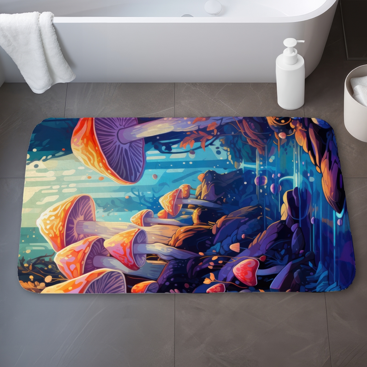 C1BM213495CST5 21 x 34 in. Take A Look at That - Blue Bath Mat for Home Decor