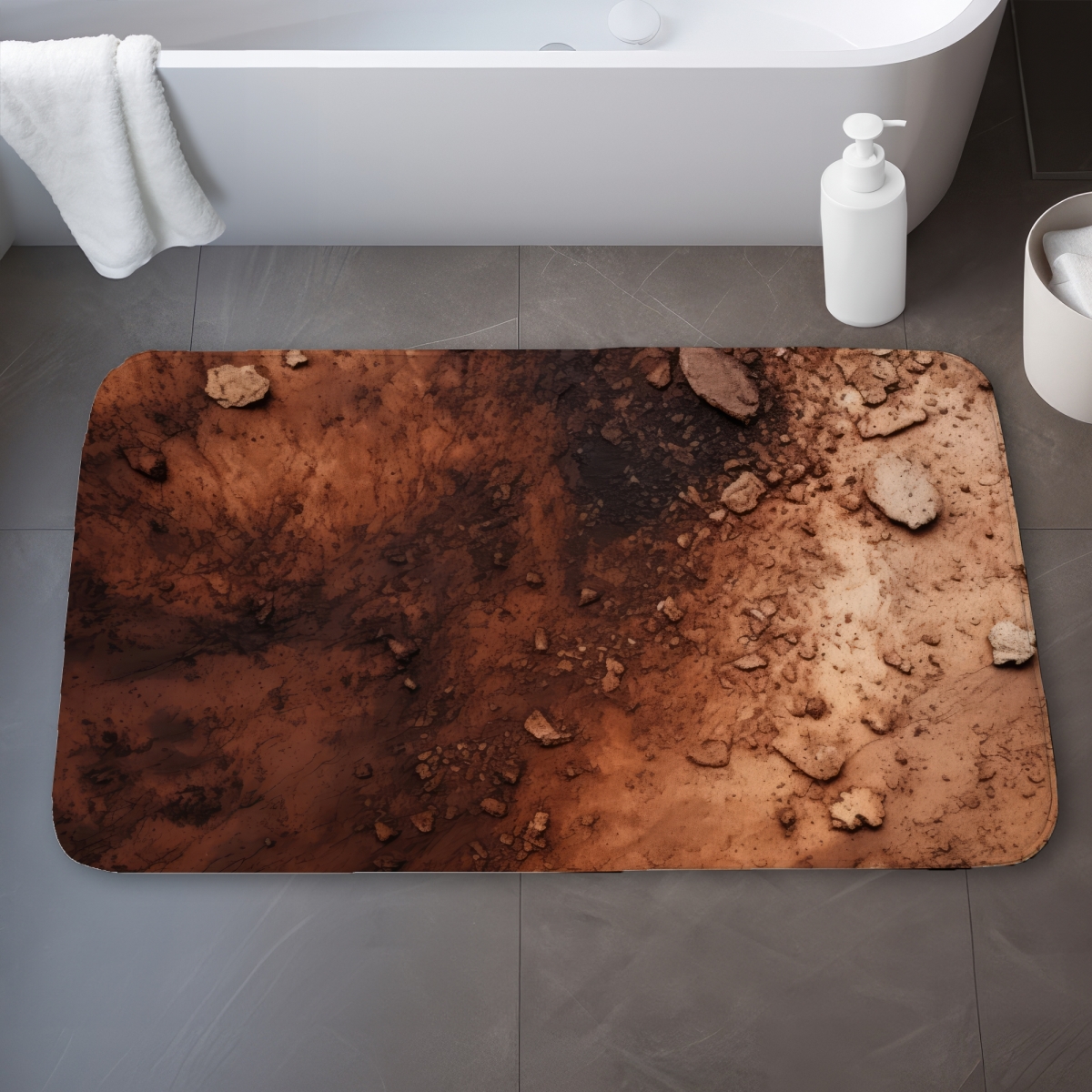 C1BM2134I08OS9 21 x 34 in. Digging White Bath Mat - Stylish Home Decor Essential