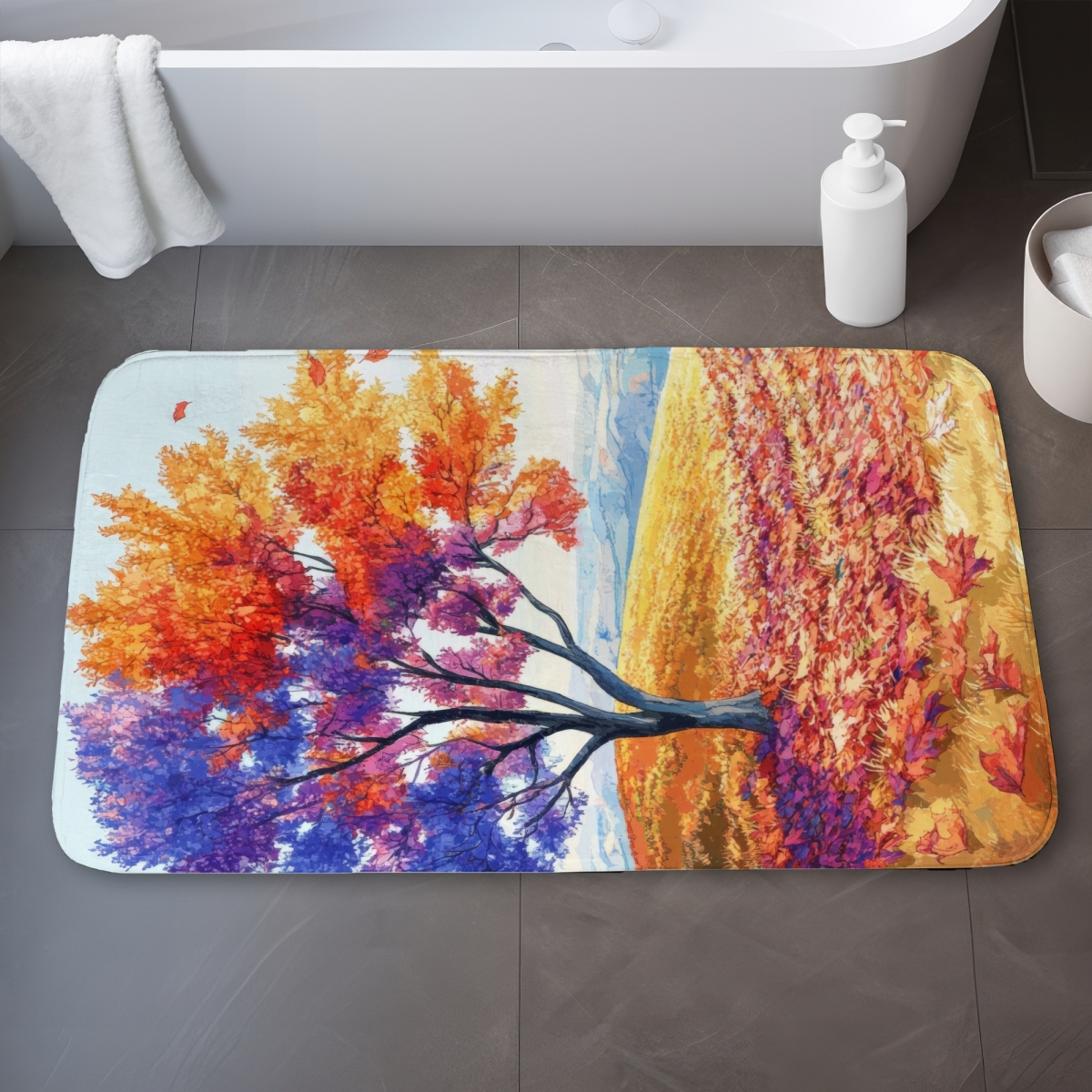 C1BM2134K1UBUX 21 x 34 in. Spring Breeze White Bath Mat - Stylish