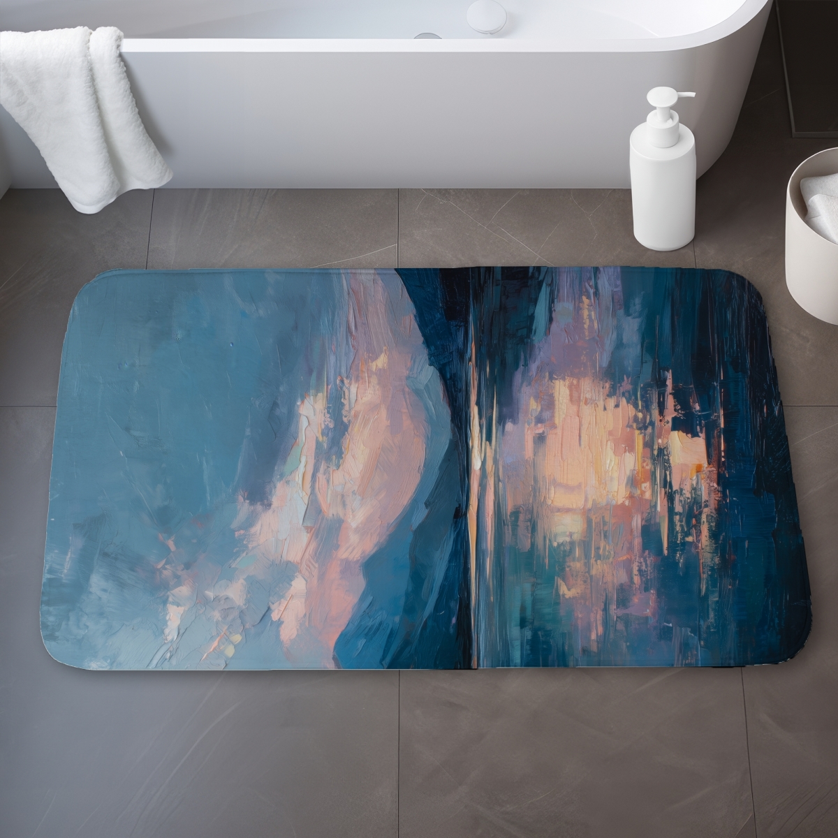 C1BM2134LAVLTX 21 x 34 in. Reflect Blue Bath Mat - Stylish Home Decor for Your Bathroom