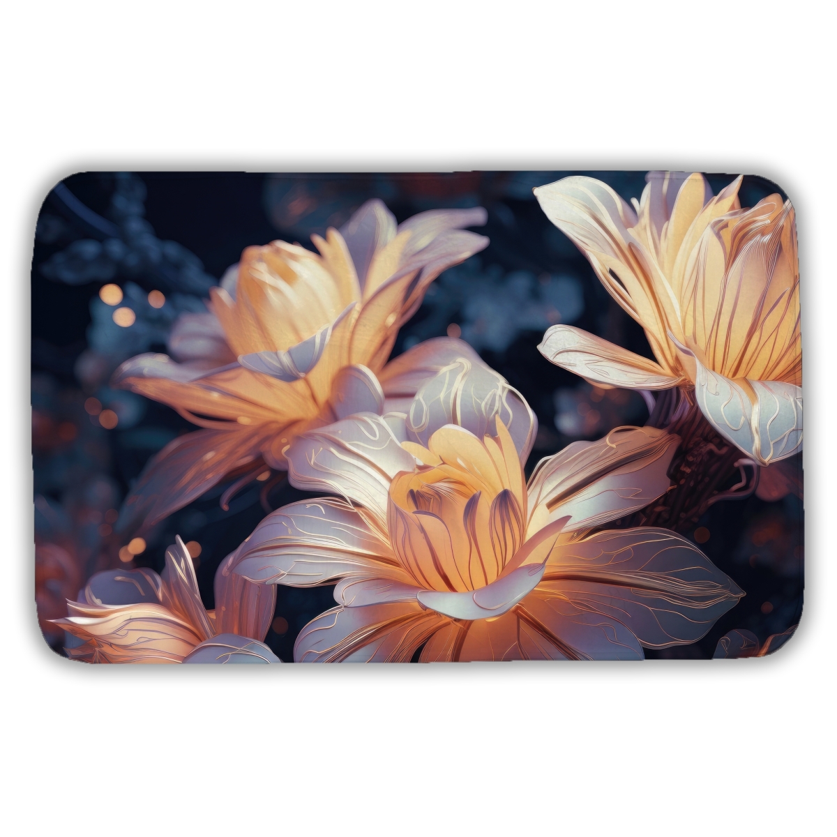 C1BM2134MCQI27 21 x 34 in. Pixie Flowers Blue Bath Mat - Stylish Home Decor Accent