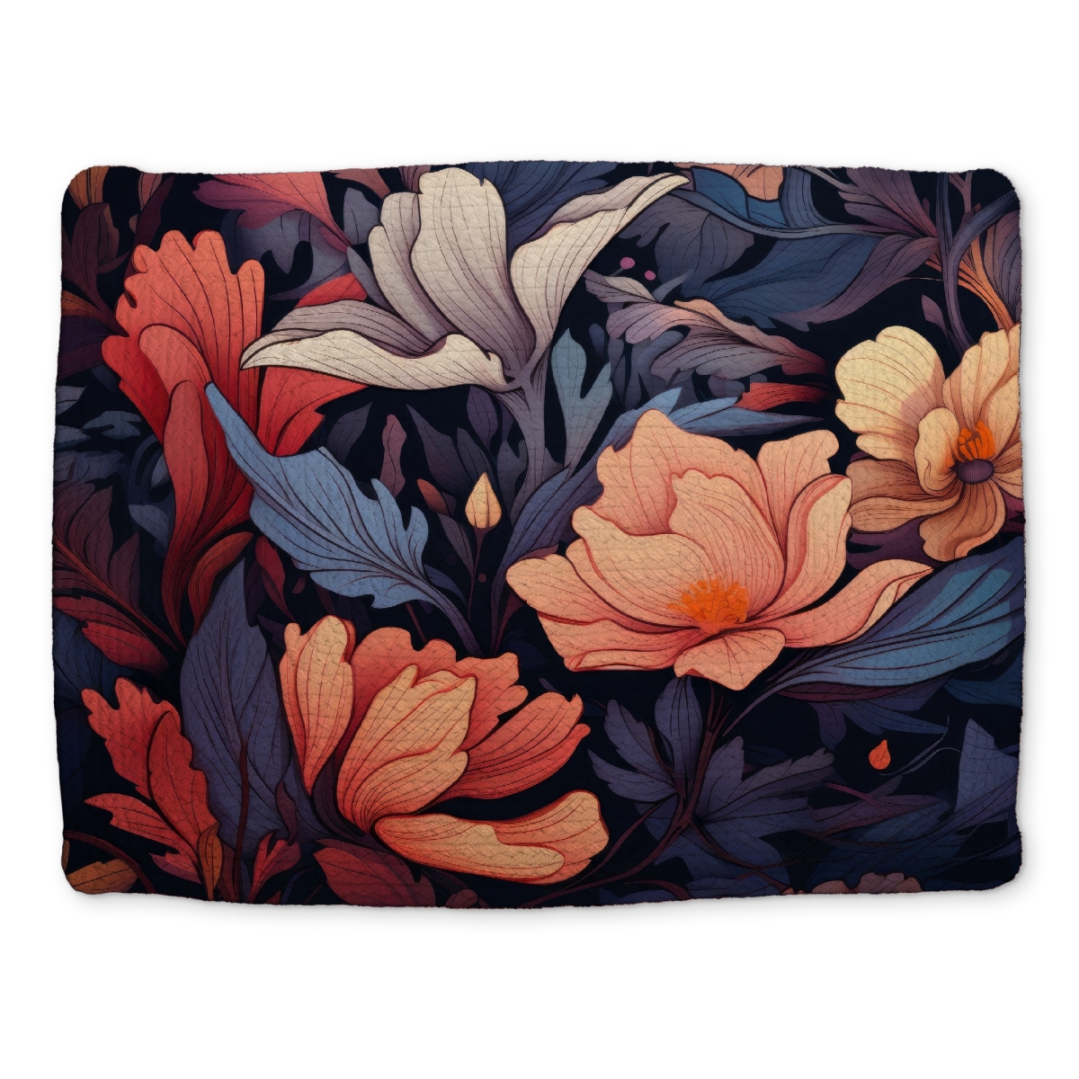 Picture of MWW CBPM141831YMTE 14 x 18 in. Blooming Uninterrupted - Blue Braided Polyester Placemat - Home Decor