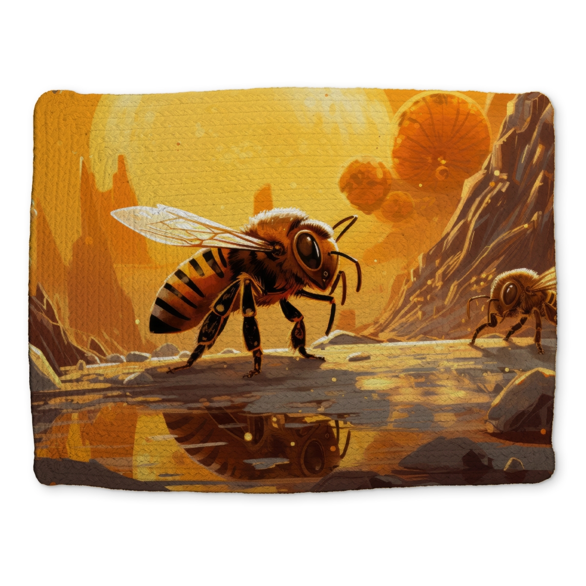Picture of MWW CBPM141840AJCA 14 x 18 in. Bee World Yellow Braided Polyester Placemat - Home Decor