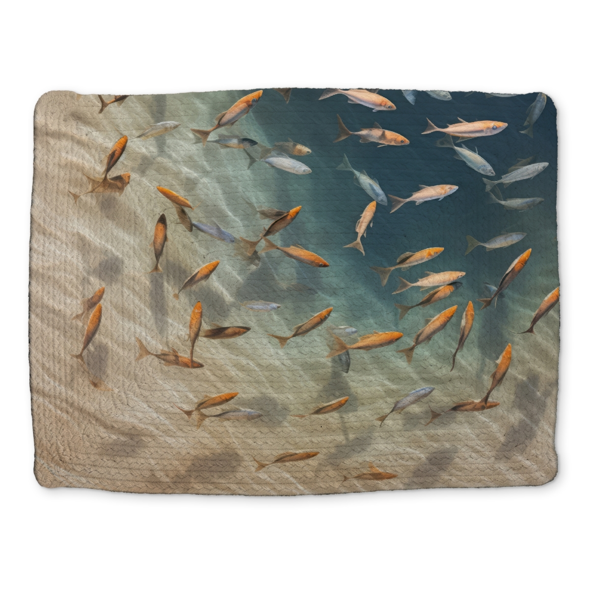 Picture of MWW CBPM141867E7C0 14 x 18 in. Away From the Sand - White Braided Polyester Placemat Decor