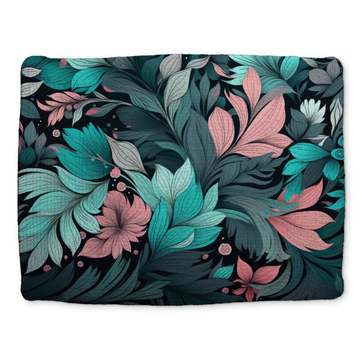 Picture of MWW CBPM141875YRCW 14 x 18 in. Neon Leaves - Black Braided Polyester Placemat for Home Decor