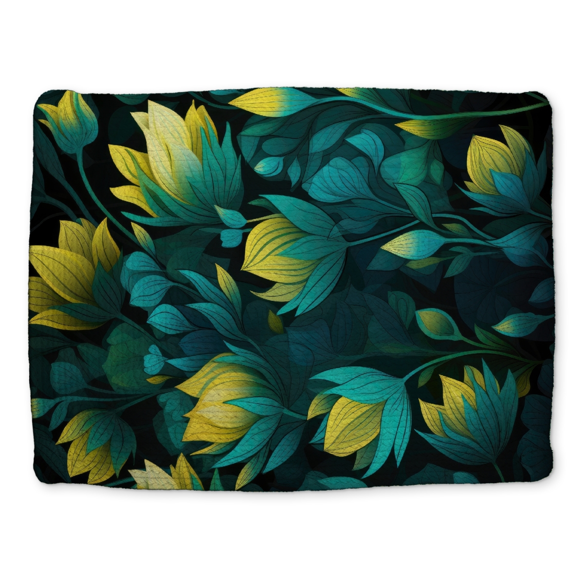 Picture of MWW CBPM14189YLGS6 14 x 18 in. Intense Bloom - Turquoise Braided Polyester Placemat for Home