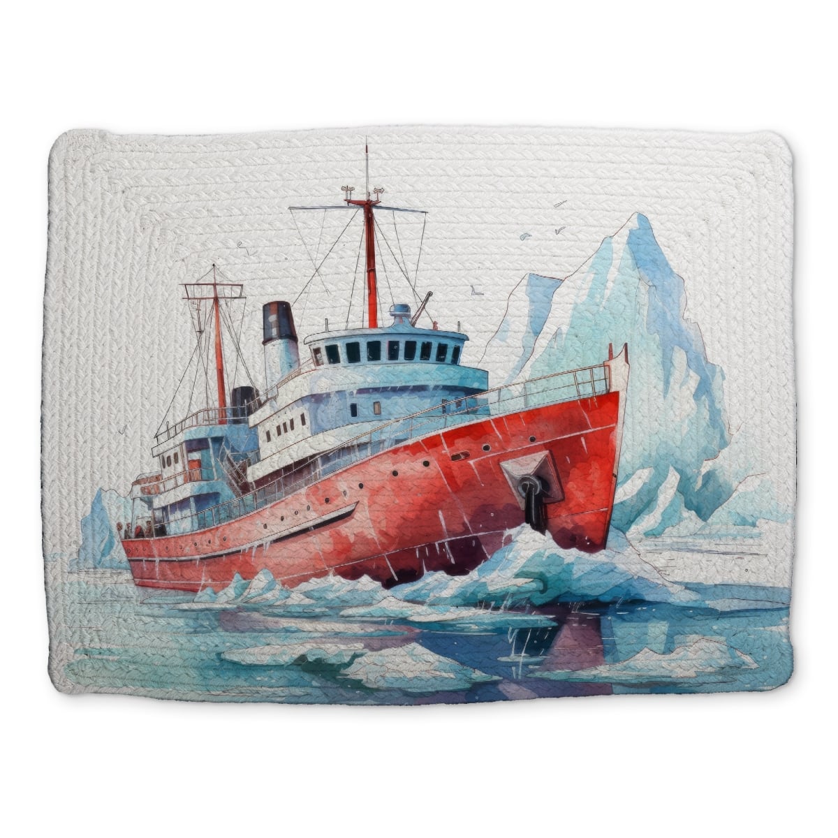 Picture of MWW CBPM1418F10S7D 14 x 18 in. Breaking the Ice - Red Braided Polyester Placemat for Home Decor