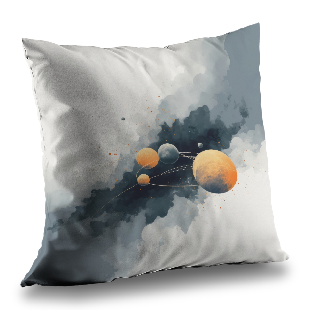 Concius Sales C1PC1616QRUB4O 16 x 16 in. Circle of Planets Poly Twill Throw - Cozy Home Decor Blanket - Insert NOT included