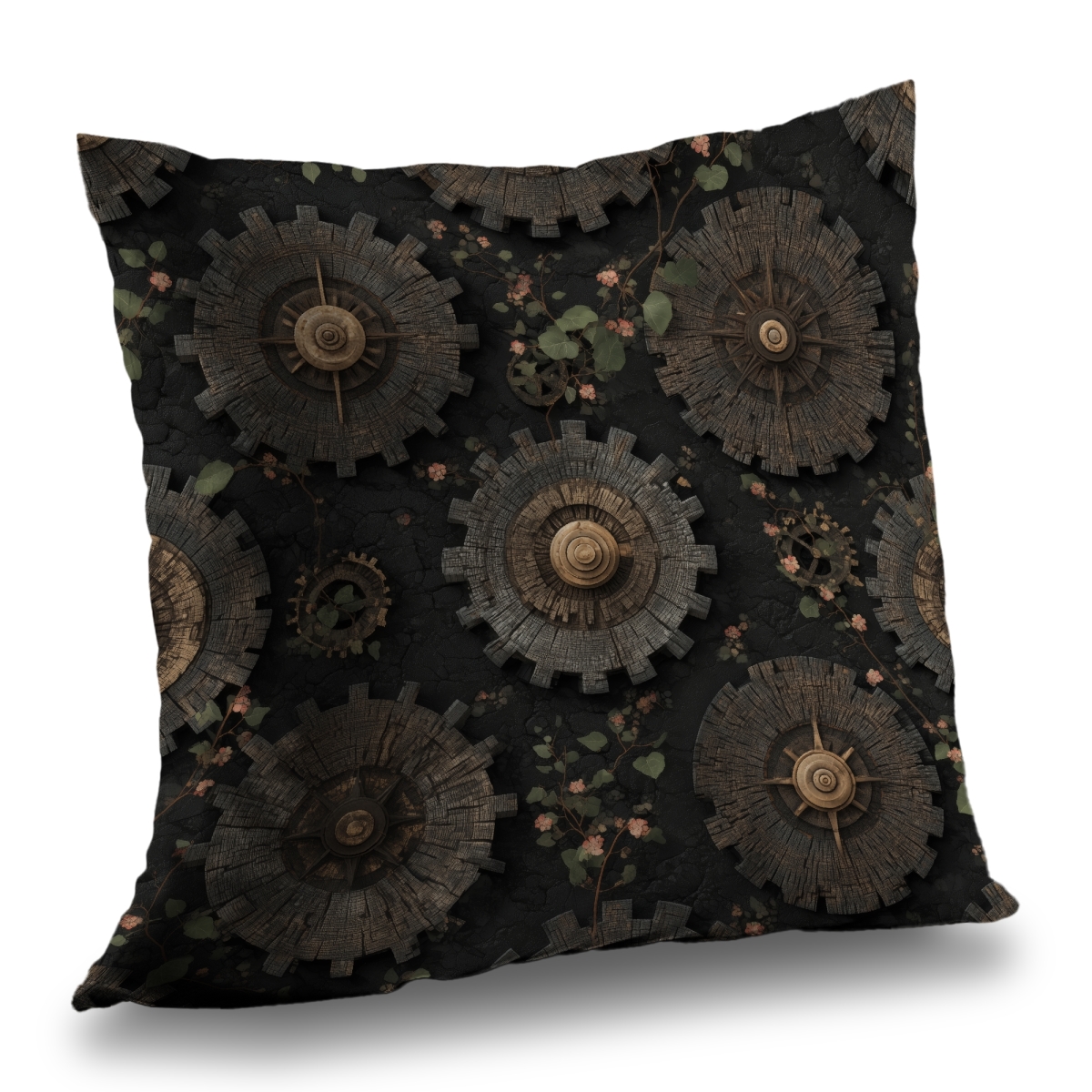 Concius Sales C1PC1818AIEXLB 18 x 18 in. Cog Pattern Gray Poly Twill Throw - Stylish Home Decor - Insert NOT included