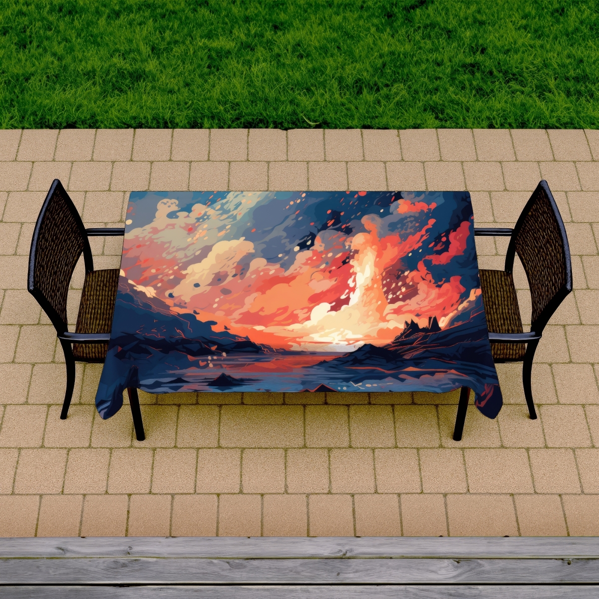 Picture of MWW C1TCLRGEKSBFDX 58 x 102 in. Magma Does Not Wait - Red Indoor & Outdoor Tablecloth - Home Decor