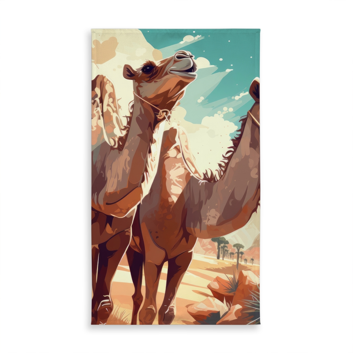 Picture of MWW C1TCLRGEN9ZYI4 58 x 102 in. Two Camels Brown Indoor & Outdoor Tablecloth for Home Decor