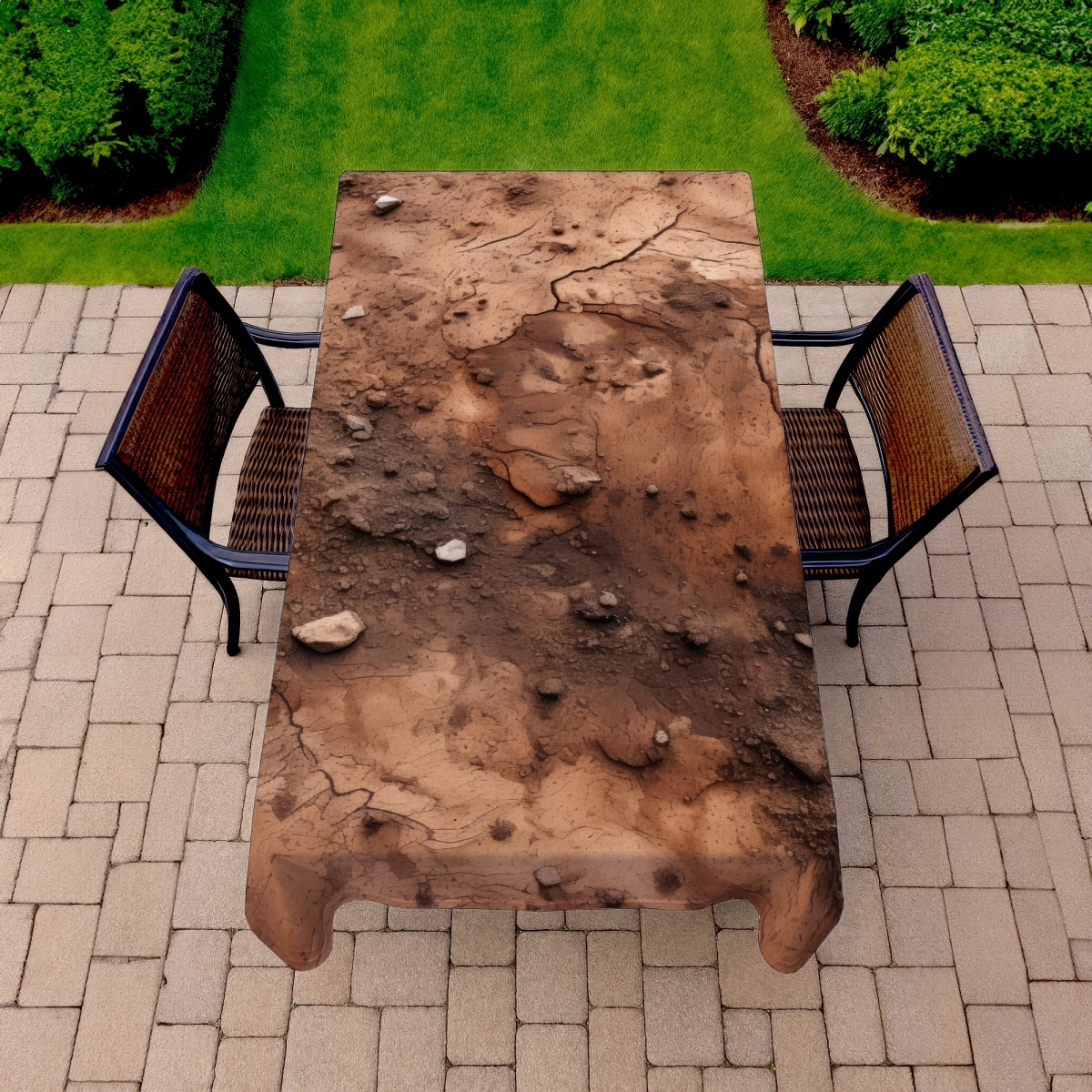 Picture of MWW C1TCLRGEO6NXRS 58 x 102 in. Mud & Stones Gray Indoor & Outdoor Tablecloth for Home Decor