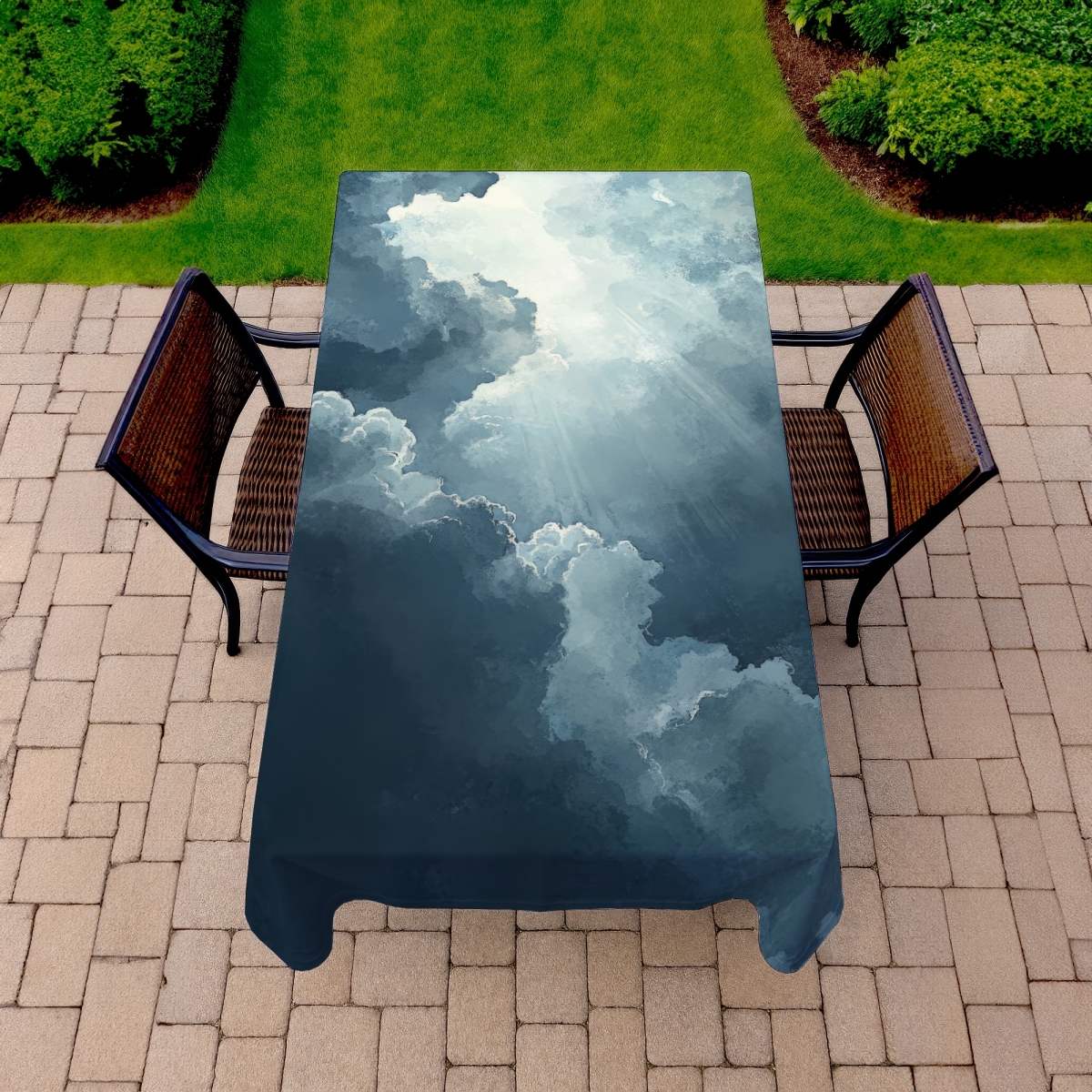 Picture of MWW C1TCLRGEYVXVCH 58 x 102 in. Afterglow White Indoor & Outdoor Tablecloth - Home Decor Must-Have
