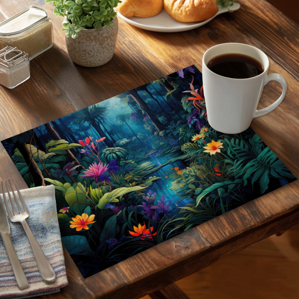Picture of MWW CPPM1418UM1QCR 14 x 18 in. The Beauty of Nature - Green Polyester Placemat for Home Decor