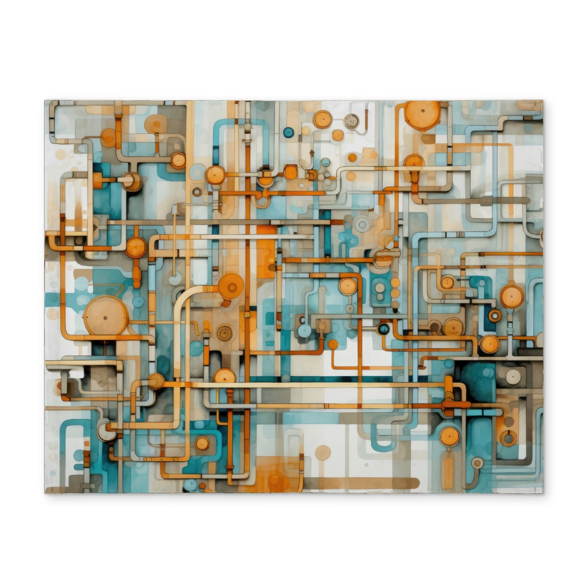 Picture of MWW CPPM1418UZD0T4 14 x 18 in. Like Clockwork Turquoise Polyester Placemat - Home Decor