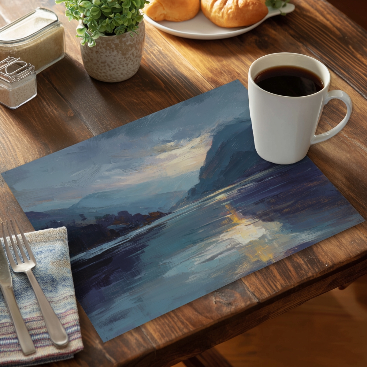 Picture of MWW CPPM1418VZL6KB 14 x 18 in. Obscure Blue Polyester Placemat for Stylish Home Decor