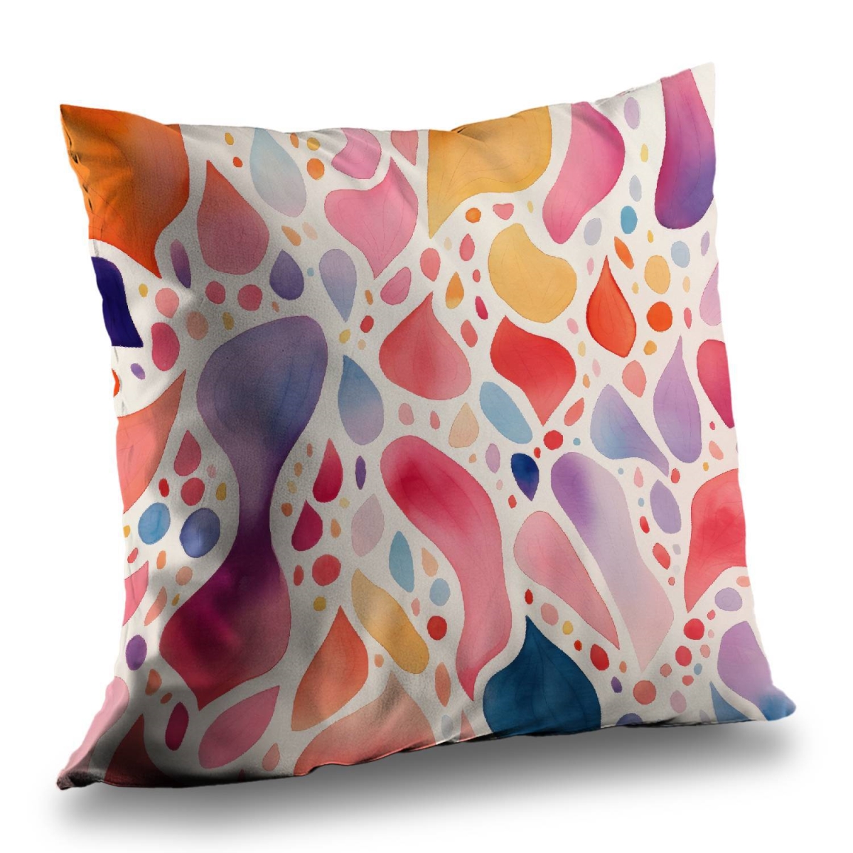 Concius Sales C1PT1818O7S1VR 18 x 18 in. Splotches Poly Twill Throw Pillow - Stylish Home Decor - Insert Included