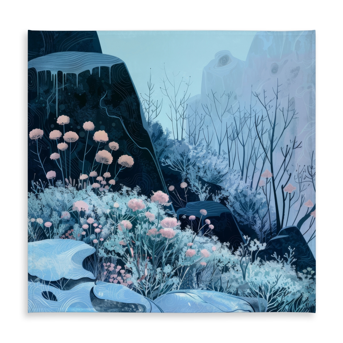 Picture of Conscious Sales C1TC58581T3OVJ 58 x 58 in. Annual Freeze Black Indoor & Outdoor Tablecloth for Home Decor