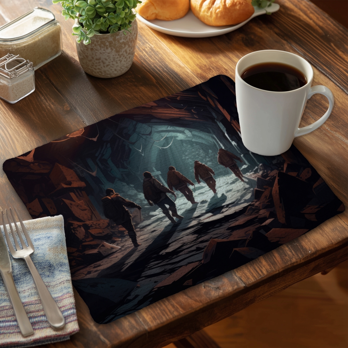 Picture of Conscious Sales C6BP1418ZVVVDK 14 x 18 in. The Catacombs - Braided Polyester Placemat for Home Decor