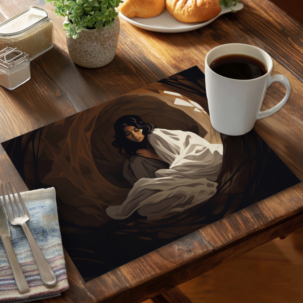 Picture of Conscious Sales C6PP14182ES8AG 14 x 18 in. Warm Embrace Polyester Placemat for Elegant Home Decor