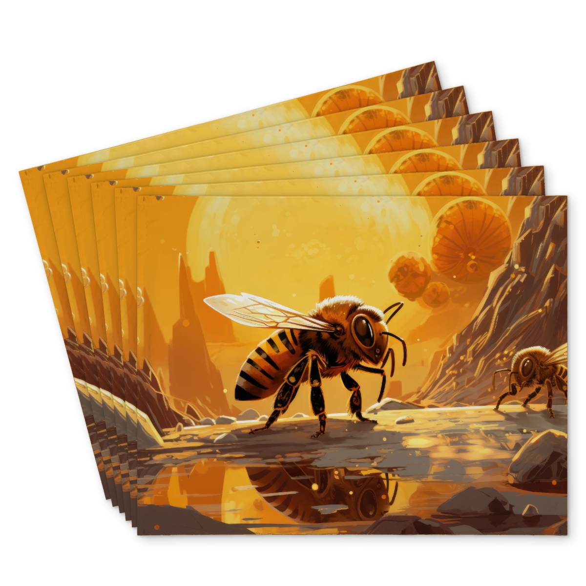 Picture of Conscious Sales C6PP14184HOD38 14 x 18 in. Bee World Polyester Placemat - Home Decor Essential