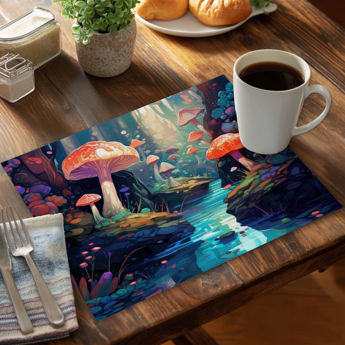 Picture of Conscious Sales C6PP14187W01T3 14 x 18 in. Whimsical Forest Polyester Placemat - Stylish Design