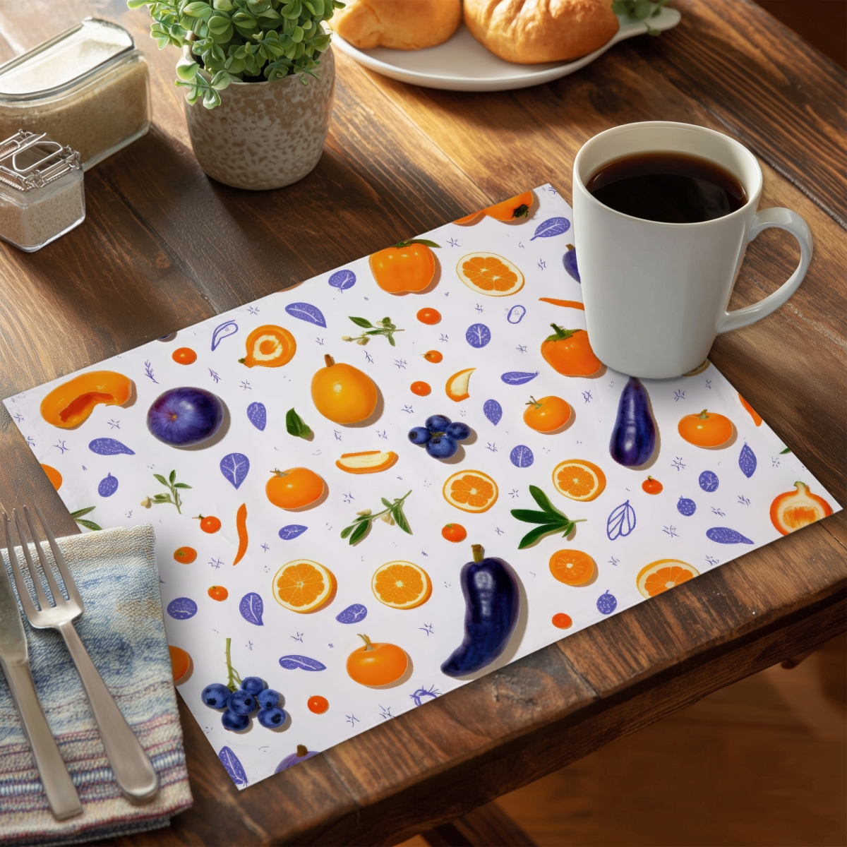 Picture of Conscious Sales C6PP1418DY056D 14 x 18 in. Orange & Purple Polyester Placemat - Home Decor Accent