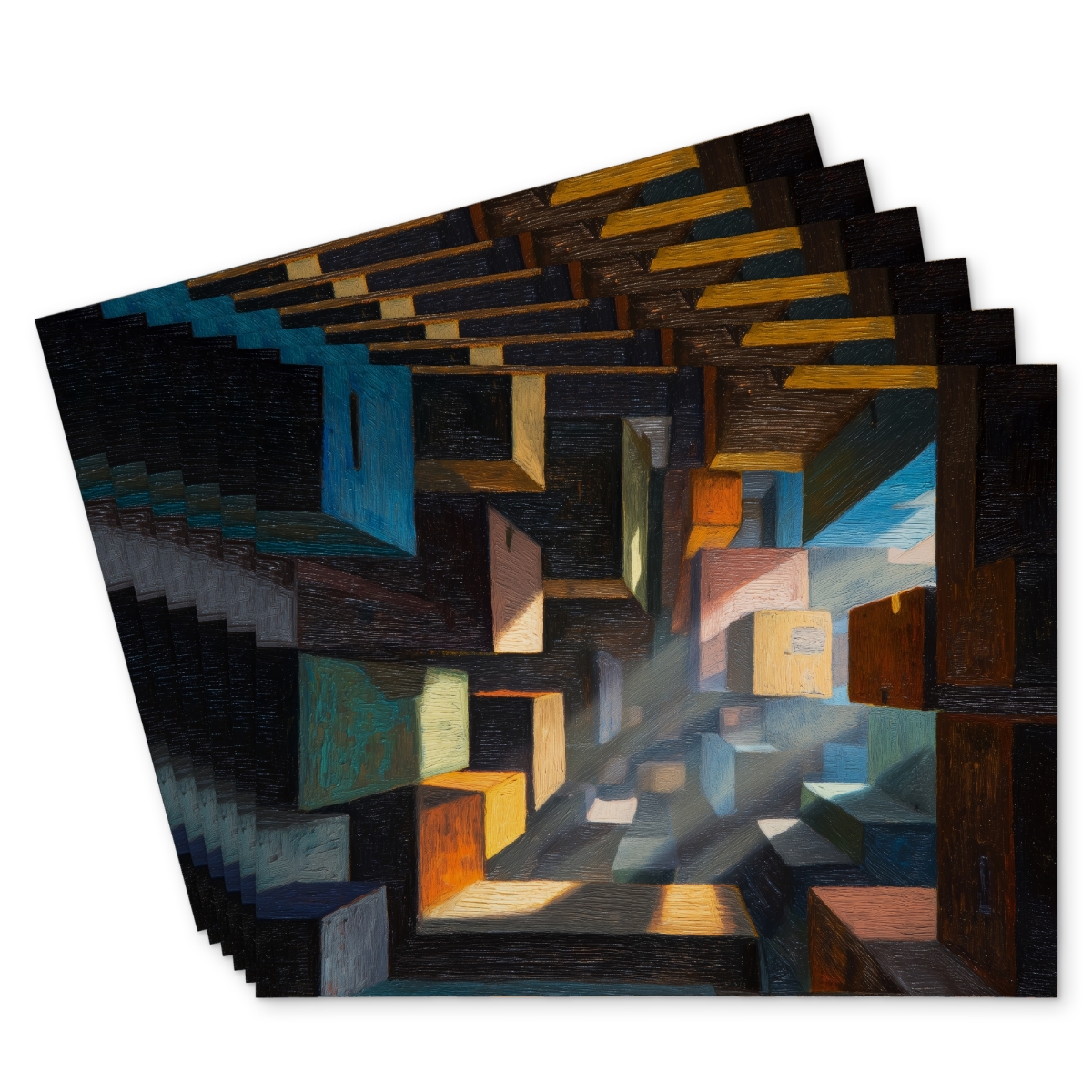 Picture of Conscious Sales C6PP1418GBZ6LF 14 x 18 in. Boxed Up Polyester Placemat - Stylish Home Decor Accent