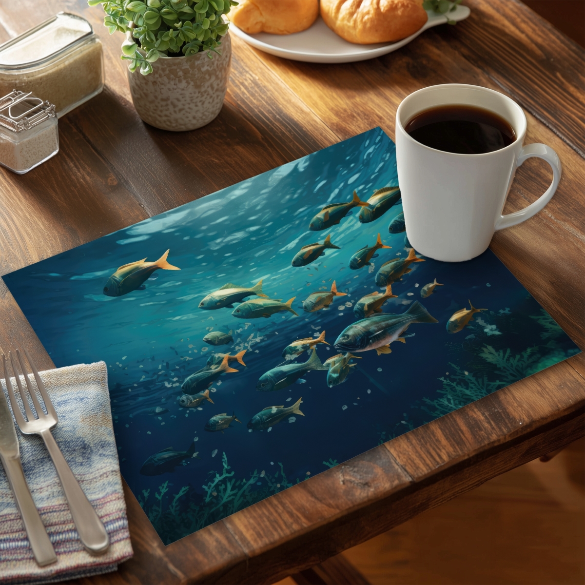 Picture of Conscious Sales C6PP1418H6IMT3 14 x 18 in. Shallow Swim Polyester Placemat - Stylish Decor Accessory