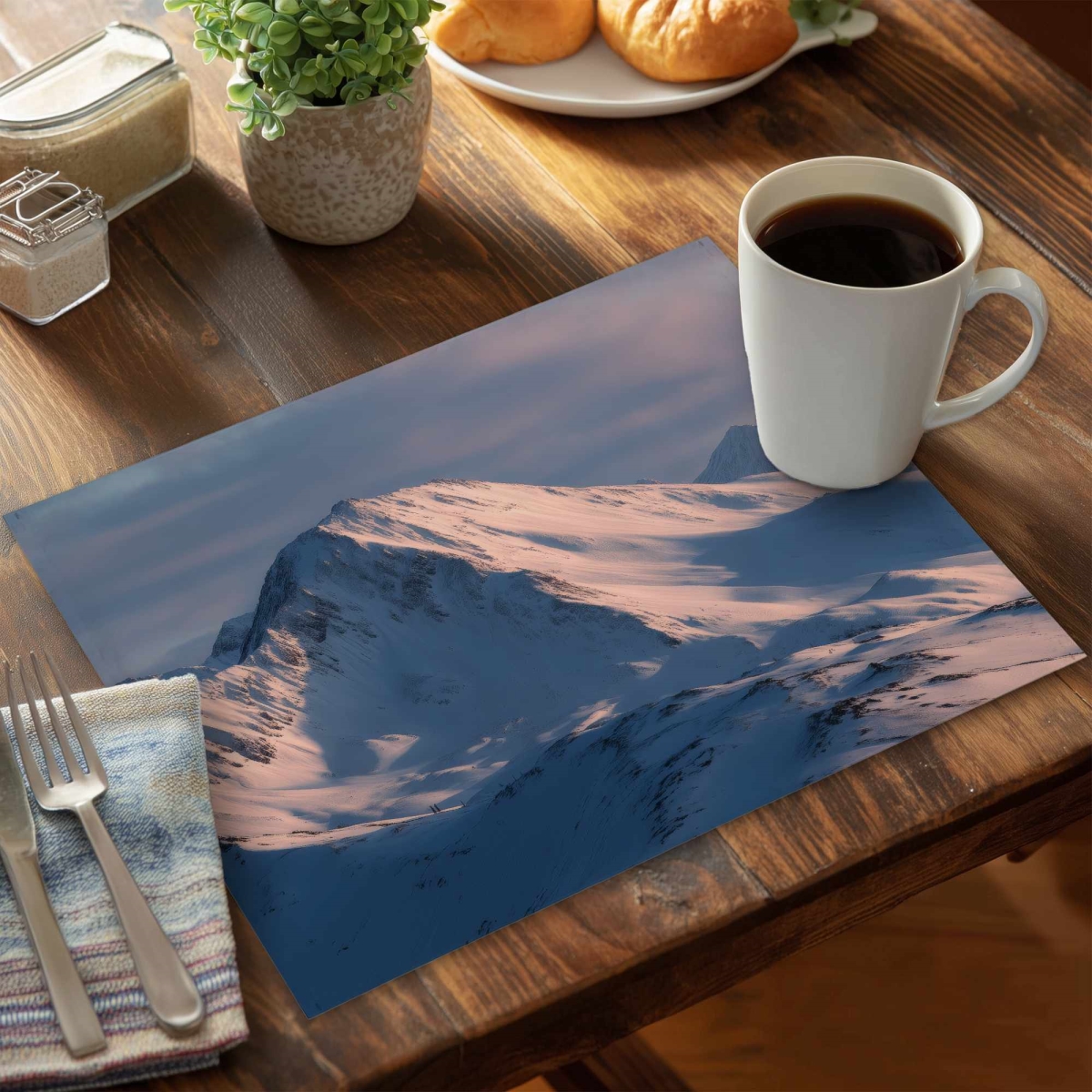 Picture of Conscious Sales C6PP1418HMPW5V 14 x 18 in. Icy Peaks Polyester Placemat - Stylish Home Decor Accessory