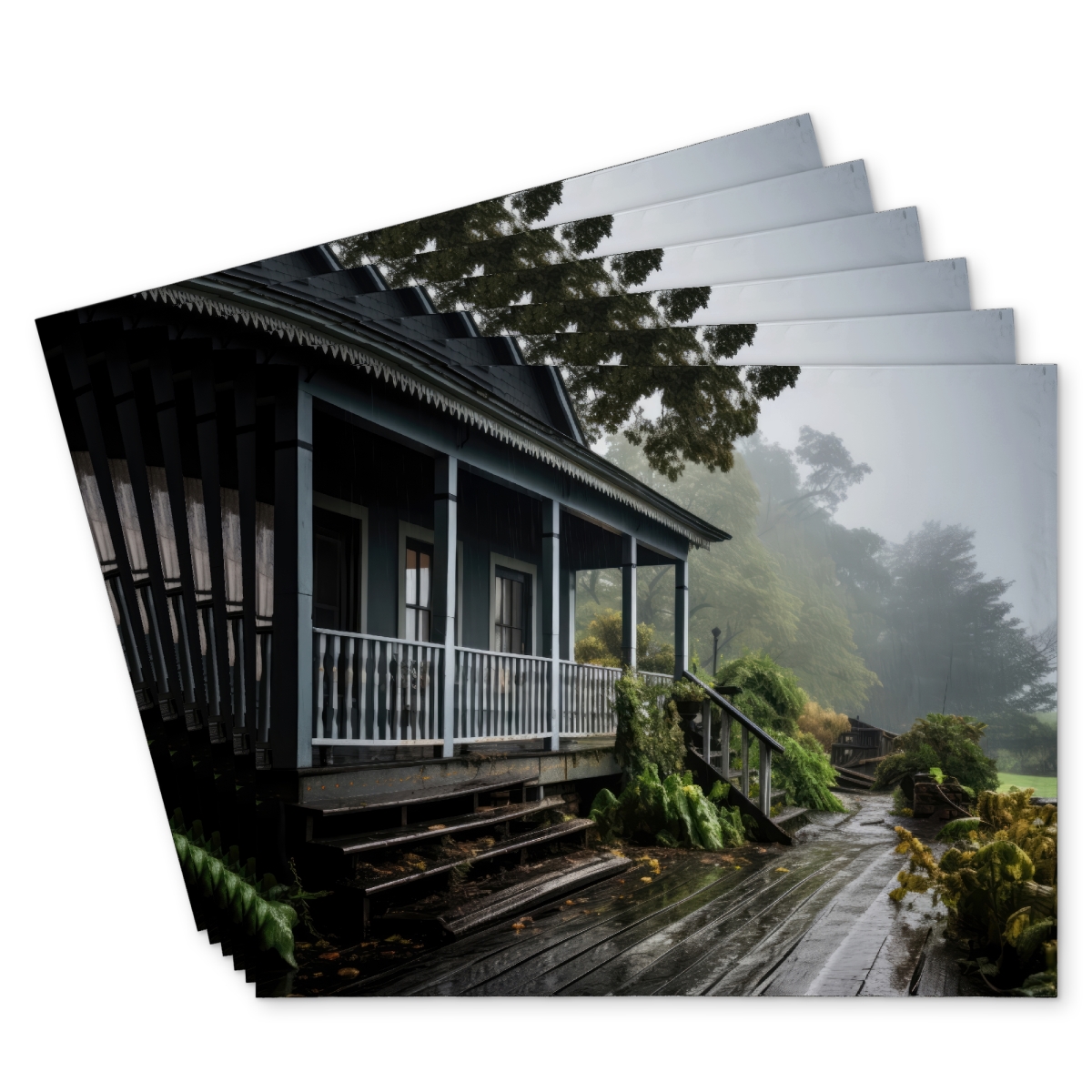 Picture of Conscious Sales C6PP1418N6TC7Y 14 x 18 in. Rainy Porch Polyester Placemat - Stylish Decor Accessory
