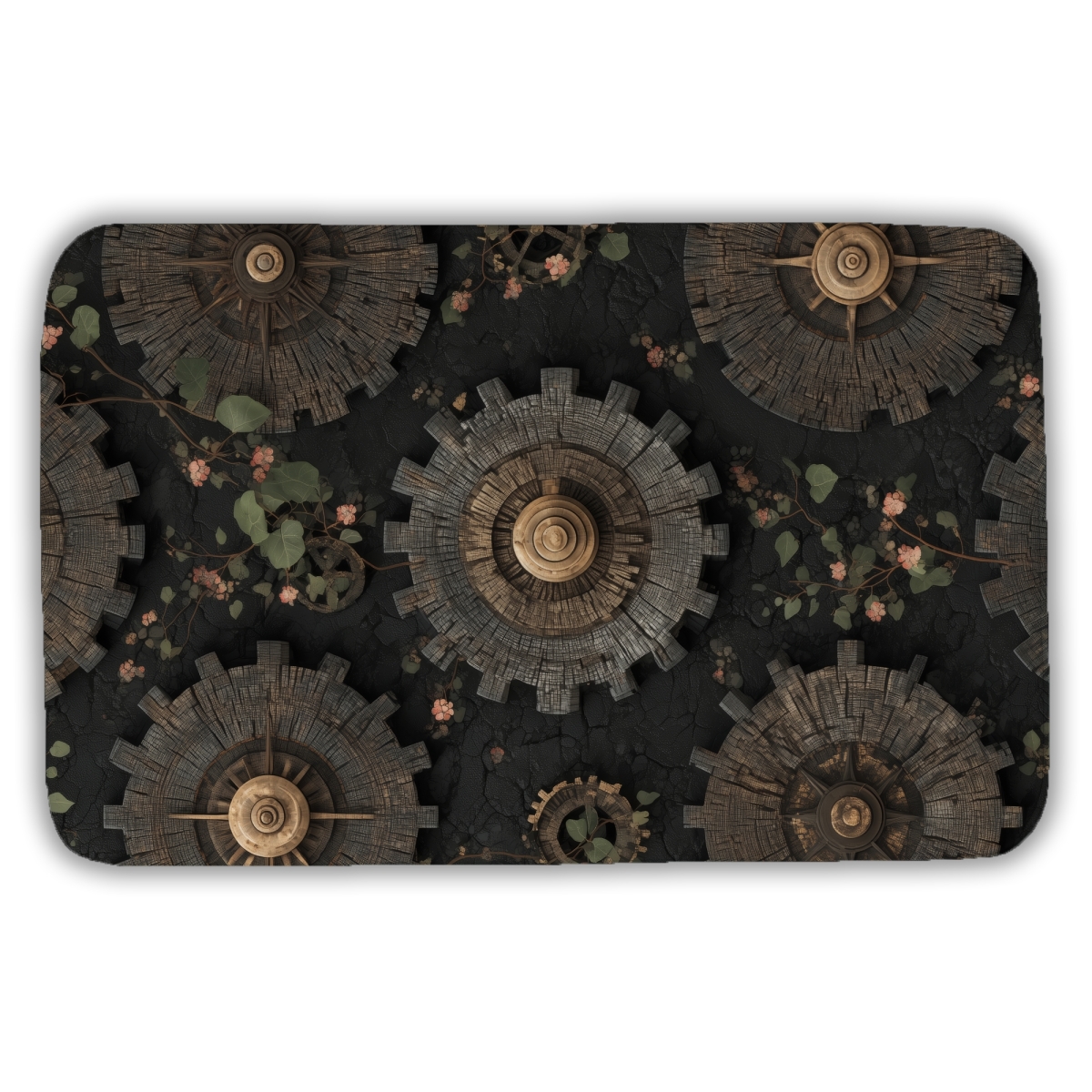 C1BM2134XZ6JJH 21 x 34 in. Cog Pattern Gray Bath Mat - Stylish Home Decor Essential