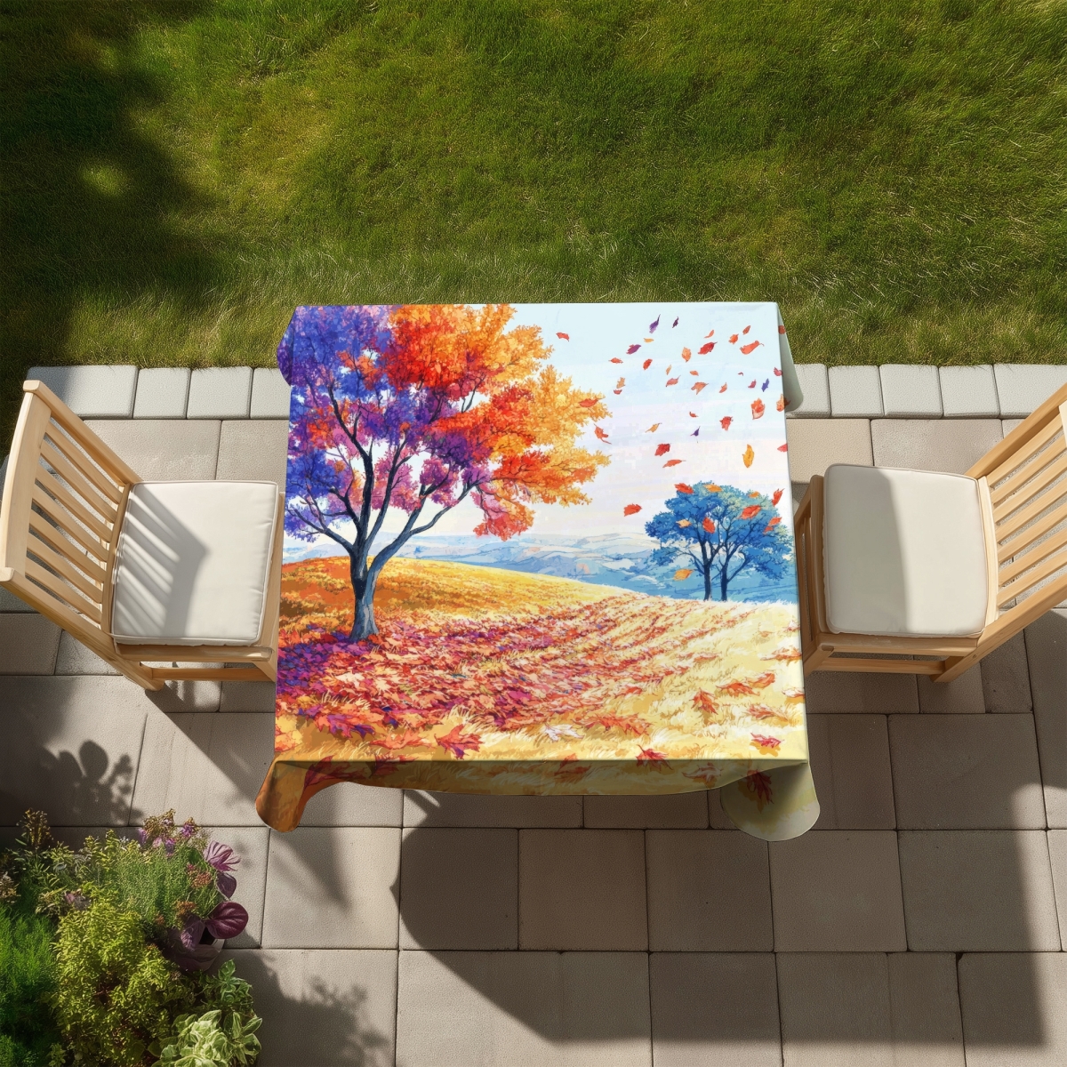 Picture of Conscious Sales C1TC58584SGYQB 58 x 58 in. Spring Breeze Purple Tablecloth for Indoor & Outdoor Decor
