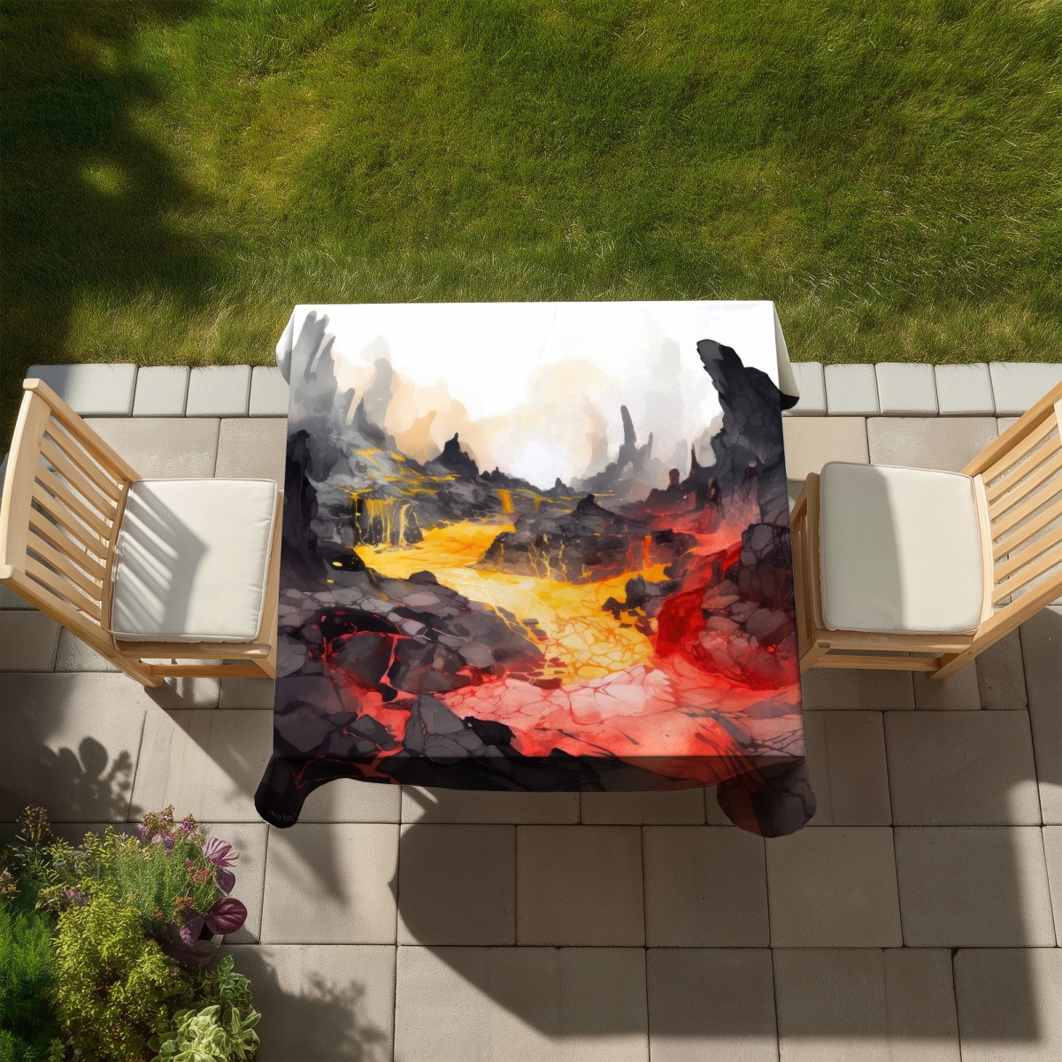 Picture of Conscious Sales C1TC58586Q6ZSJ 58 x 58 in. Hot & Flowing Red Indoor & Outdoor Tablecloth - Home Decor