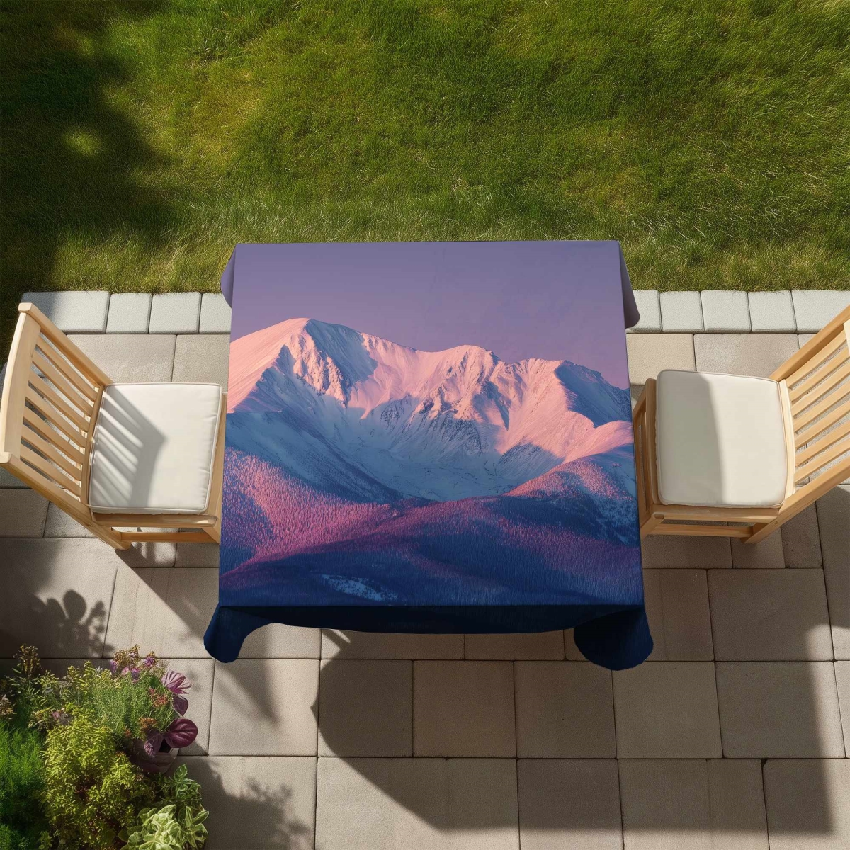Picture of Conscious Sales C1TC5858CO7WYF 58 x 58 in. Rising Snow Gray Indoor & Outdoor Tablecloth for Home Decor