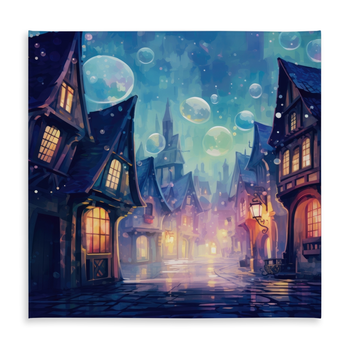 Picture of Conscious Sales C1TC5858OQIXRF 58 x 58 in. Bubble Ville Purple Indoor & Outdoor Tablecloth for Home Decor