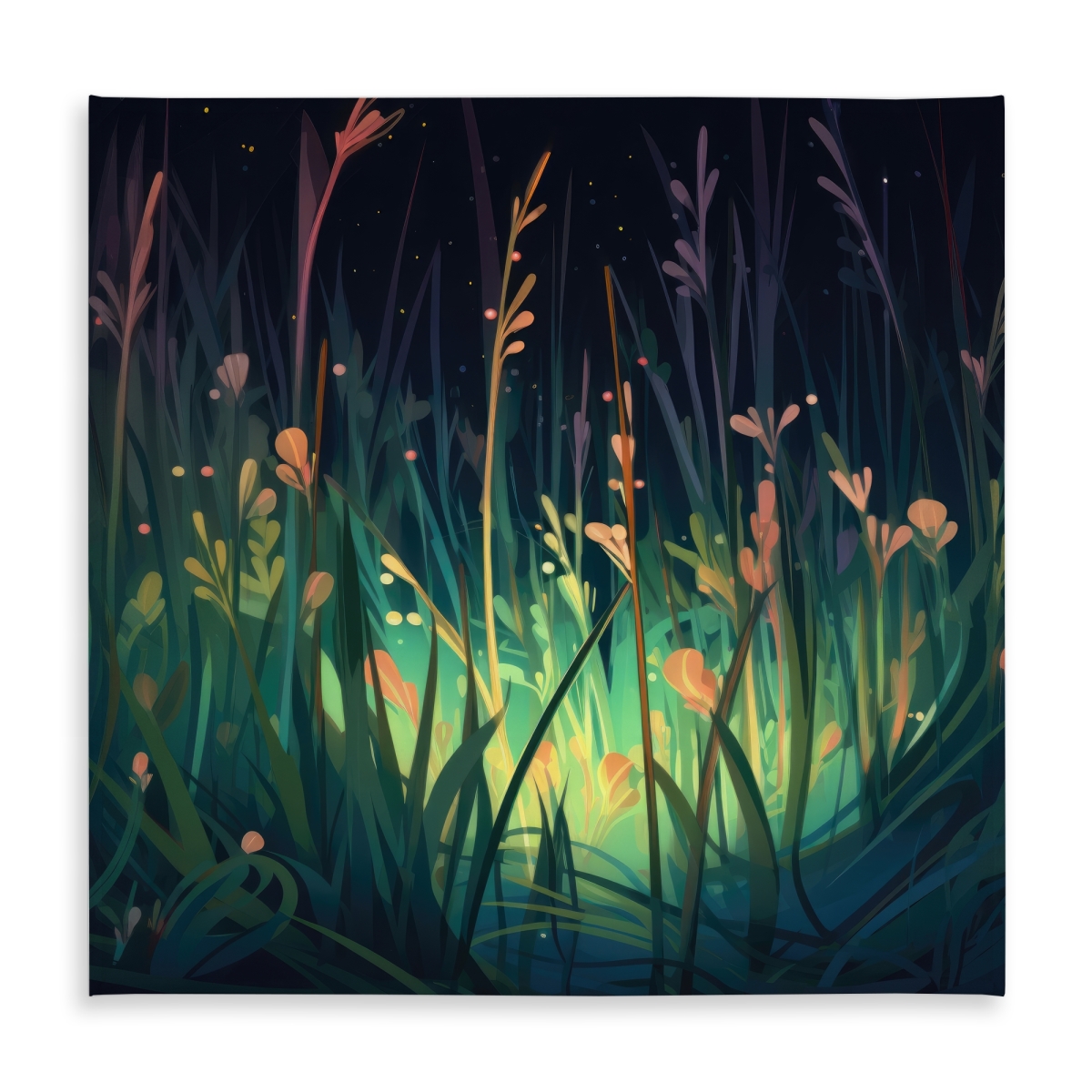 Picture of Conscious Sales C1TC5858TSHYC1 58 x 58 in. Between Twigs Turquoise Tablecloth for Indoor & Outdoor Decor