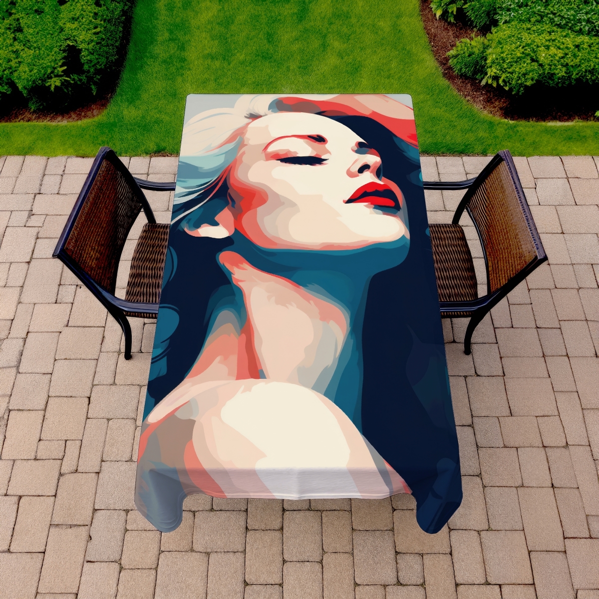 Picture of Conscious Sales C1TCLRGE0B5V7R 58 x 102 in. Beauty at Its Purest - Red Indoor & Outdoor Tablecloth - Decor
