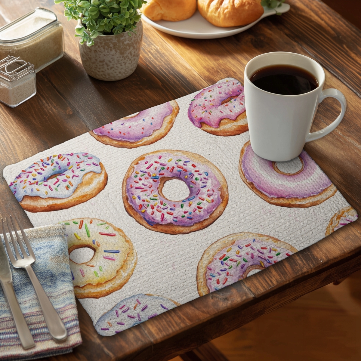 Picture of Conscious Sales CBPM14186297OH 14 x 18 in. Sugar Delights Pink Braided Polyester Placemat