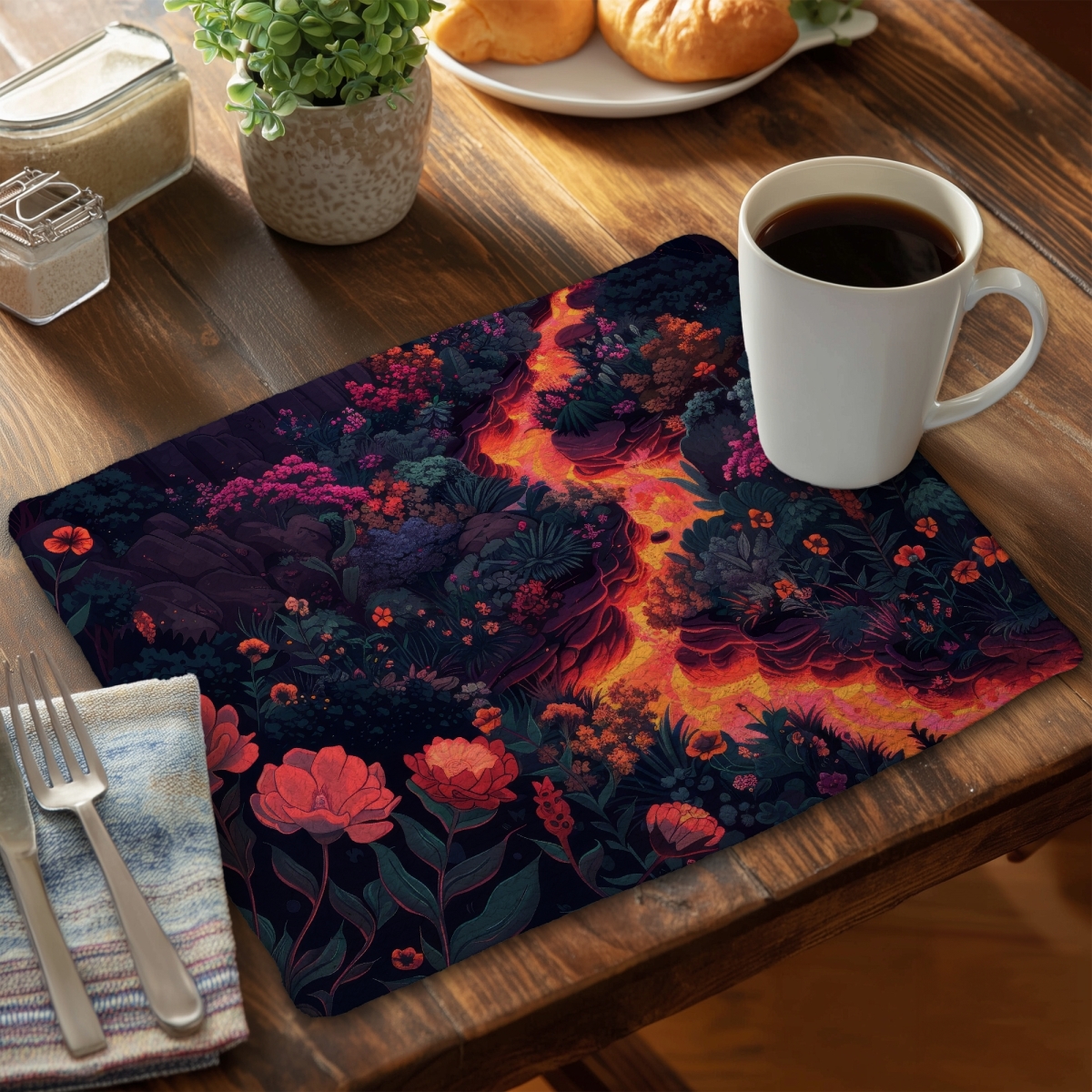 Picture of Conscious Sales CBPM1418C3R5B9 14 x 18 in. Flowing Magma - Gray Braided Polyester Placemat for Home