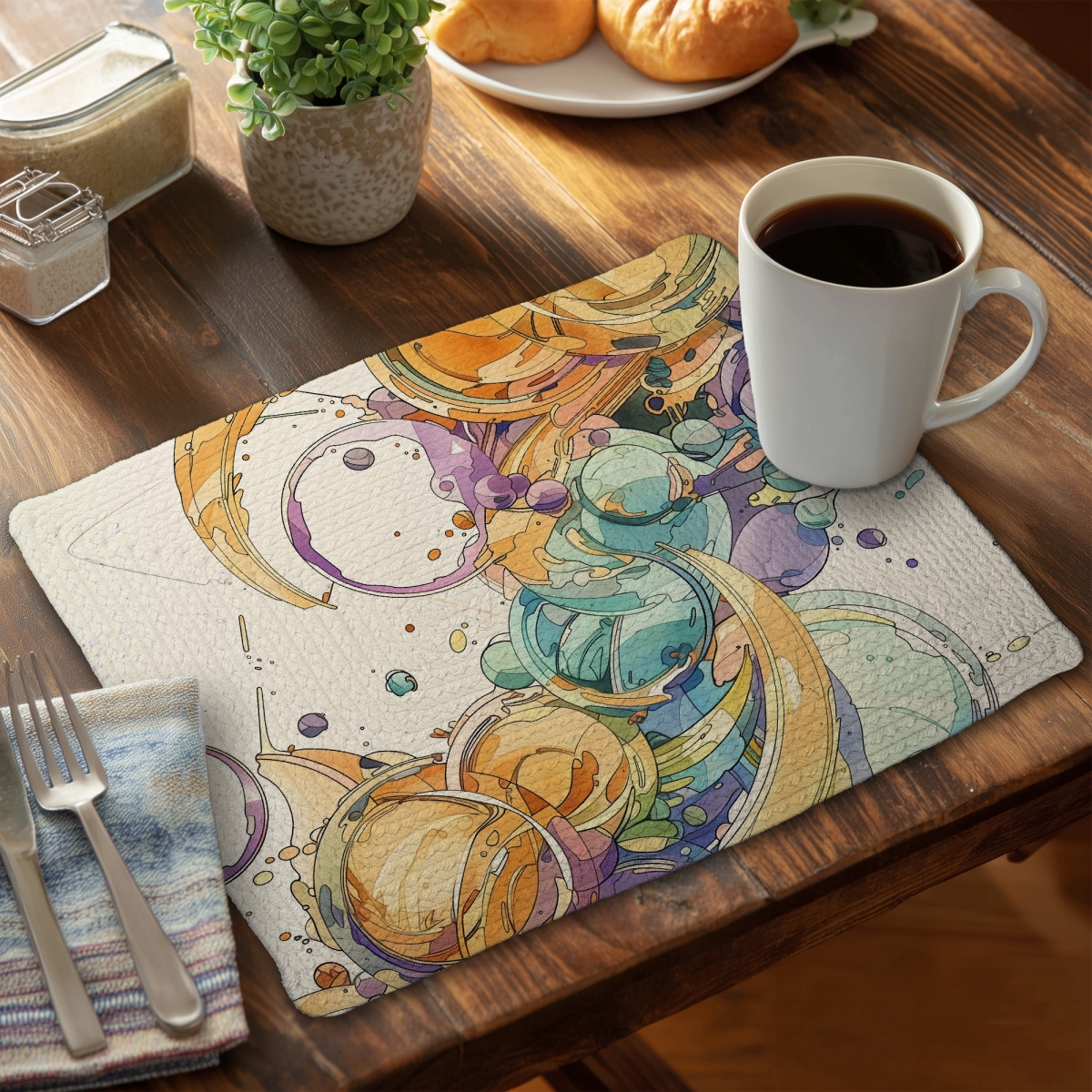 CBPM1418FVL1ZF 14 x 18 in. Plan - Purple Braided Polyester Placemat for Home Decor