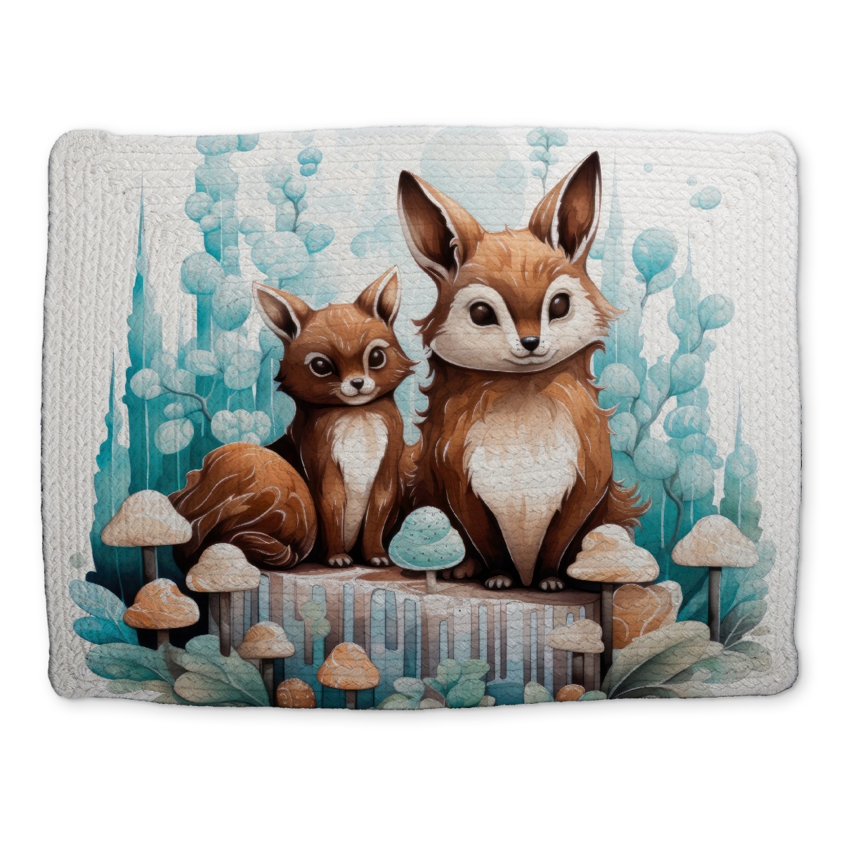 Picture of Conscious Sales CBPM1418H52OOB 14 x 18 in. Two Pals Brown Braided Polyester Placemat for Home Decor