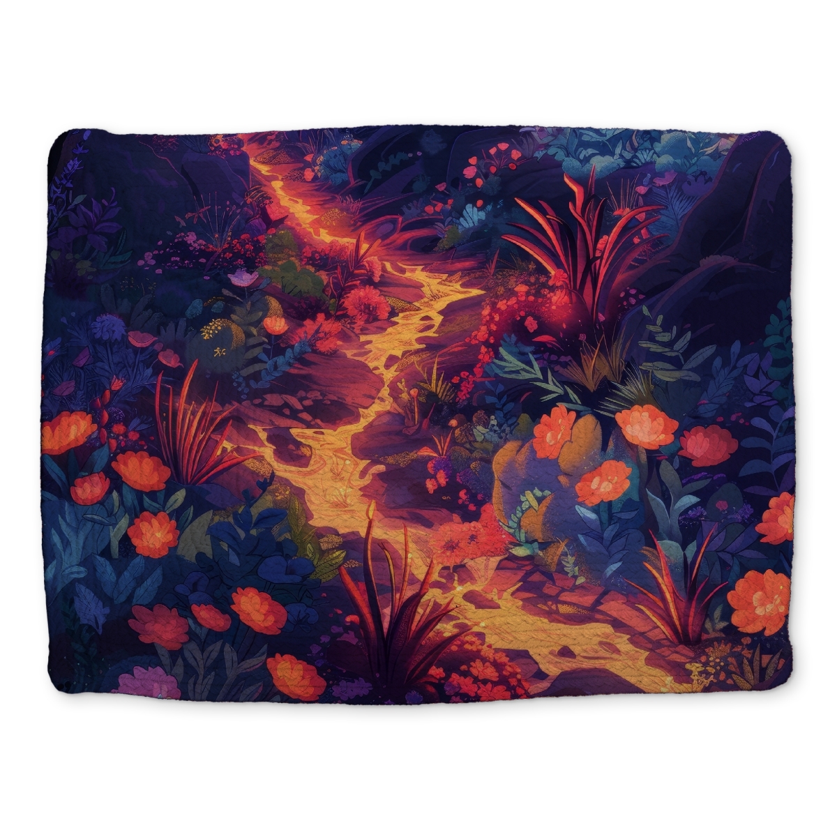 Picture of Conscious Sales CBPM1418I2PJ1G 14 x 18 in. Burning Flowers - Purple Braided Polyester Placemat - Decor