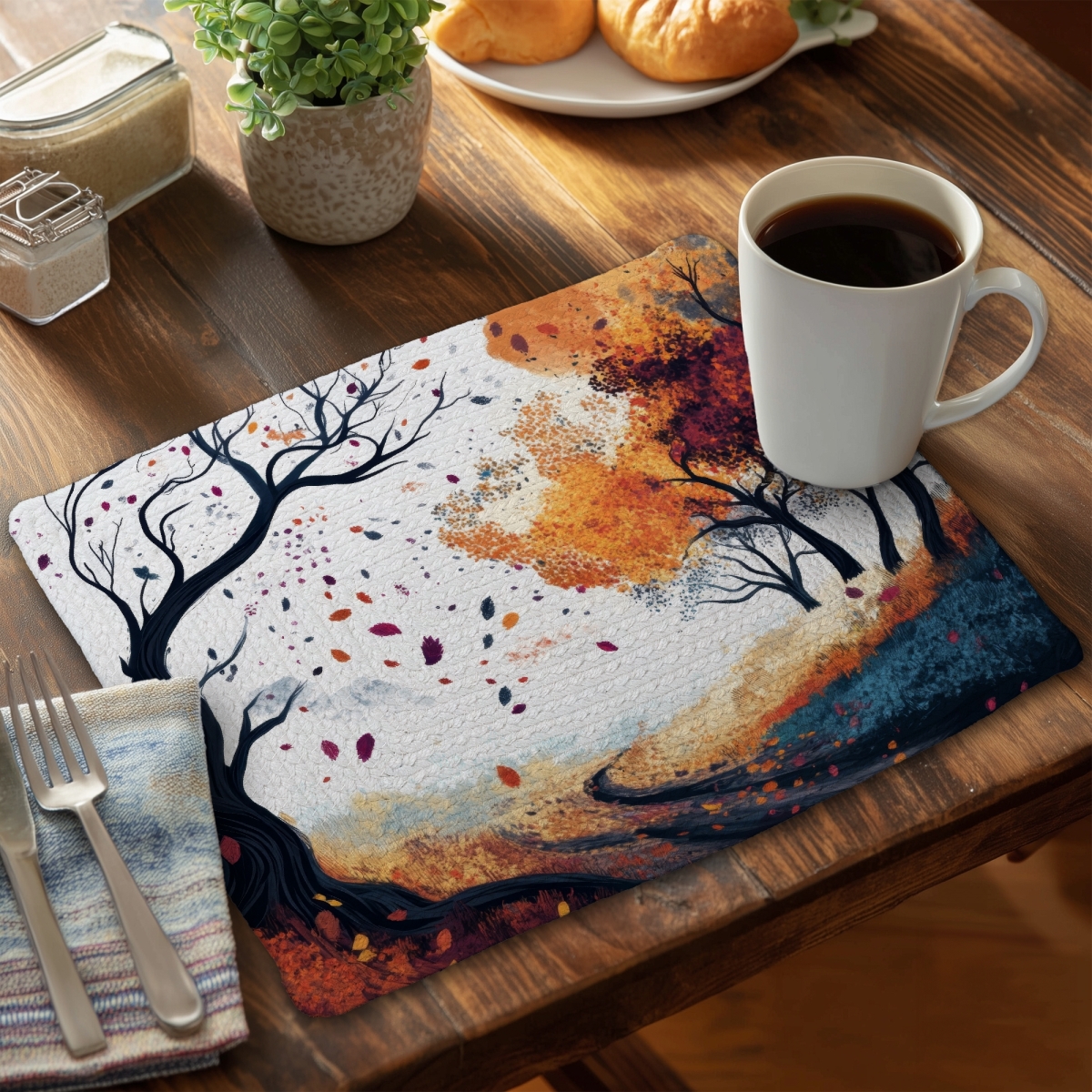 Picture of Conscious Sales CBPM1418NCOCPP 14 x 18 in. Cool Weather Blue Braided Polyester Placemat for Home Decor