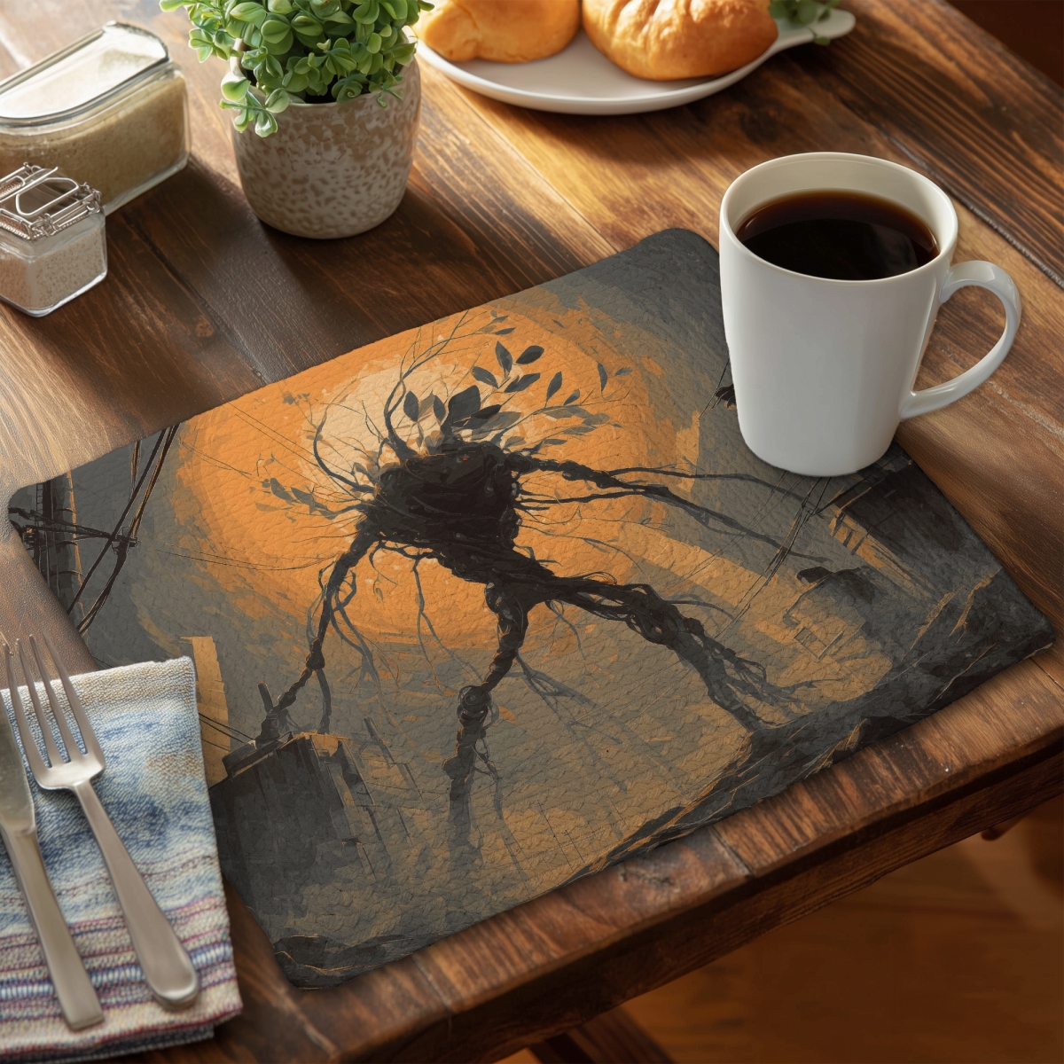 Picture of Conscious Sales CBPM1418U4A1C9 14 x 18 in. Final Warning - Orange Braided Polyester Placemat
