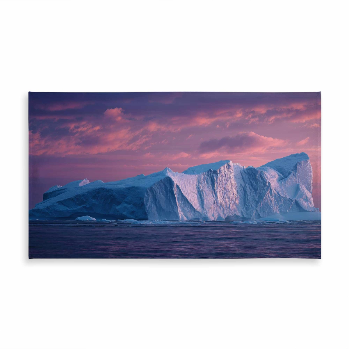 Picture of Conscious Sales C1TCLRGE4NGYK1 58 x 102 in. Iceberg at Dusk Tablecloth - Blue Landscape Indoor & Outdoor