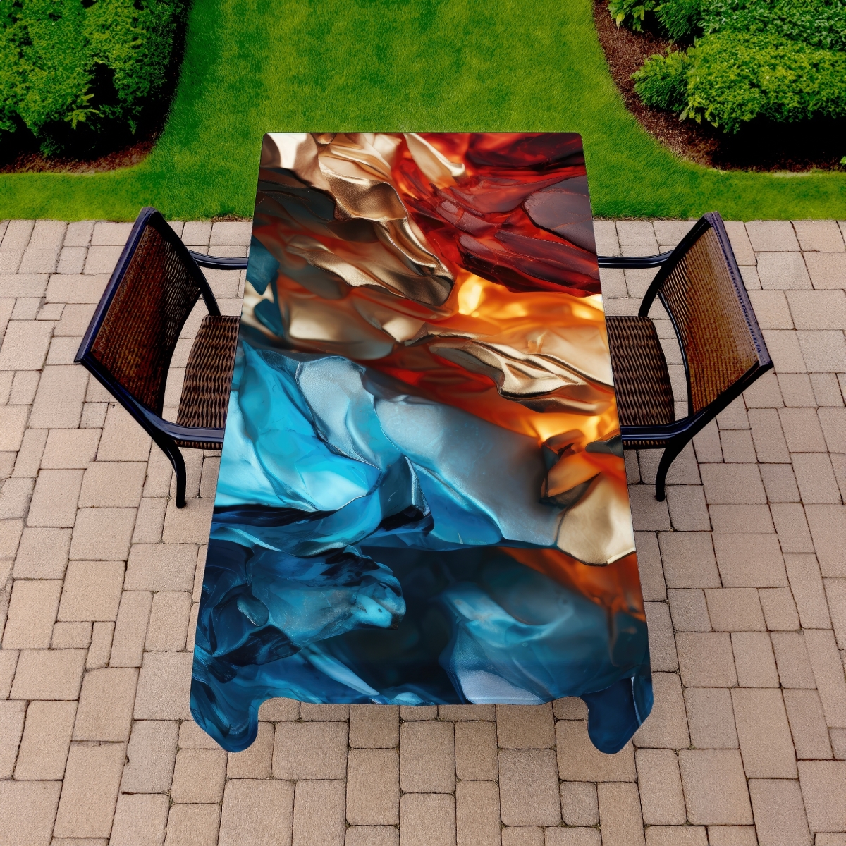Picture of Conscious Sales C1TCLRGE75GNC1 58 x 102 in. Mineral Contrast Gold Tablecloth - Indoor & Outdoor Home Decor